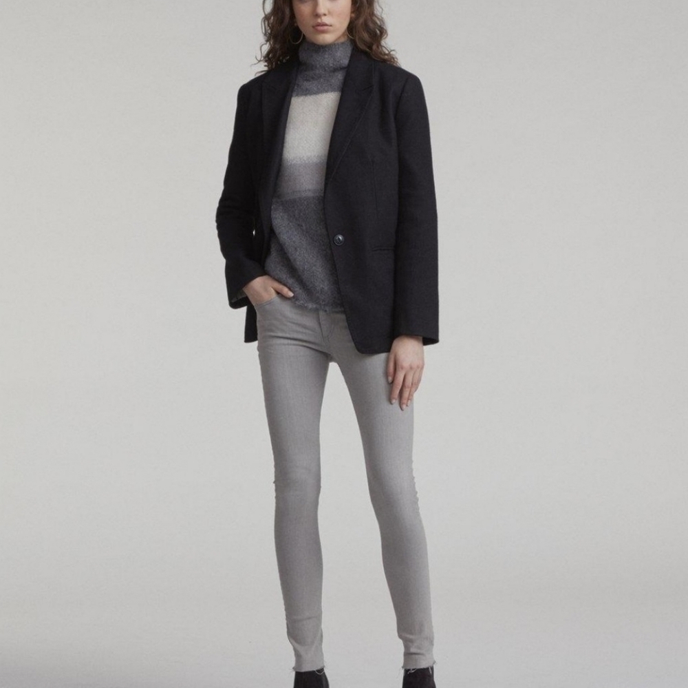 Rag & Bone Gray Raw Hem Ankle Skinny Jeans - Picture 2 of 15